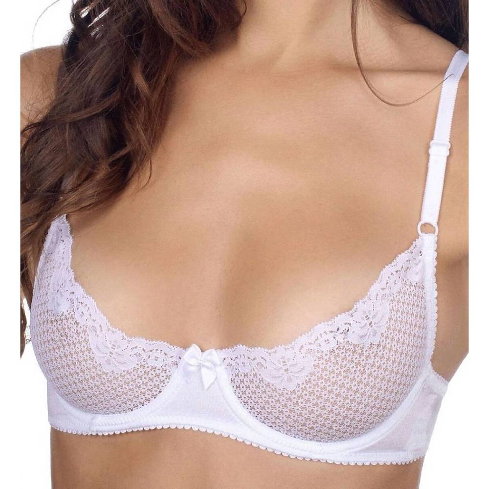 NEW TIMPA LINGERIE duet lace underwire demi bra in white
